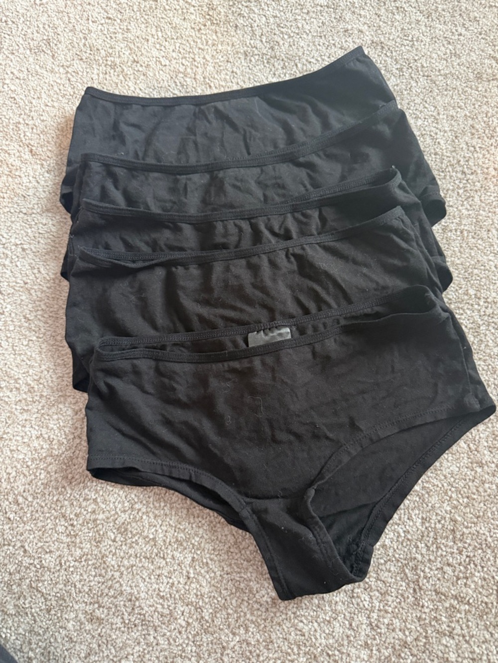 5-Pack Black Cotton panties small